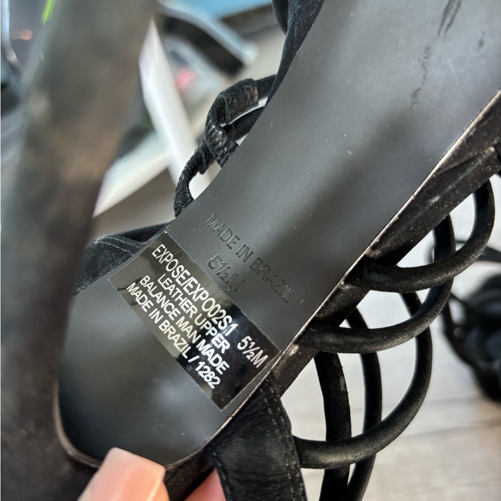 Steve Madden Black Multi-Strap Heels - Picture 6 of 7